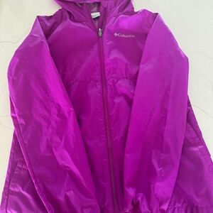 Girl’s Columbia Rain Jacket with Hood Size L 14/16
